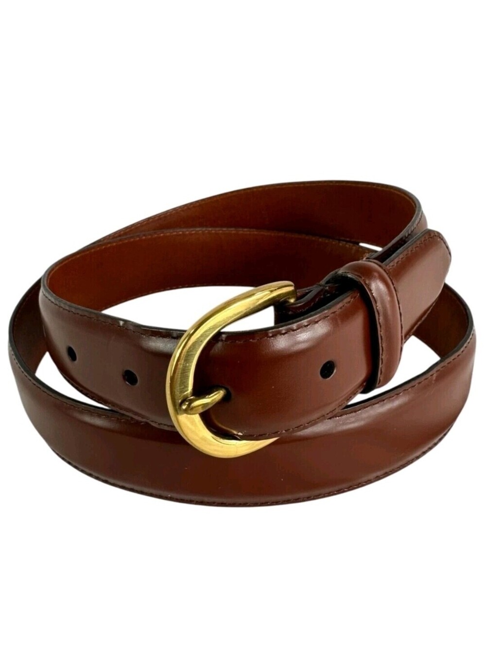 Vintage COACH 3921 Brown Polished Cowhide Leather Belt Sz 44" 110cm  Unisex Belt